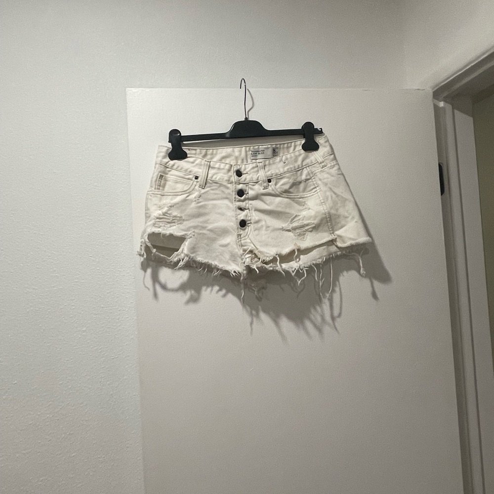 Abercrombie & Fitch Cream Jean Shorts